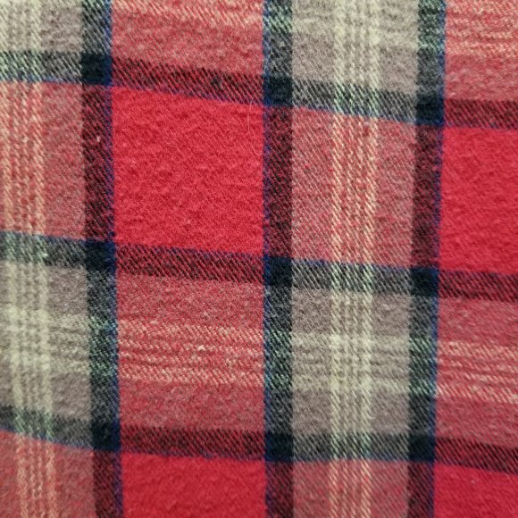 Forever 21 Men shirt Large distressed flannel button up plaid ripped torn grunge - Picture 13 of 15